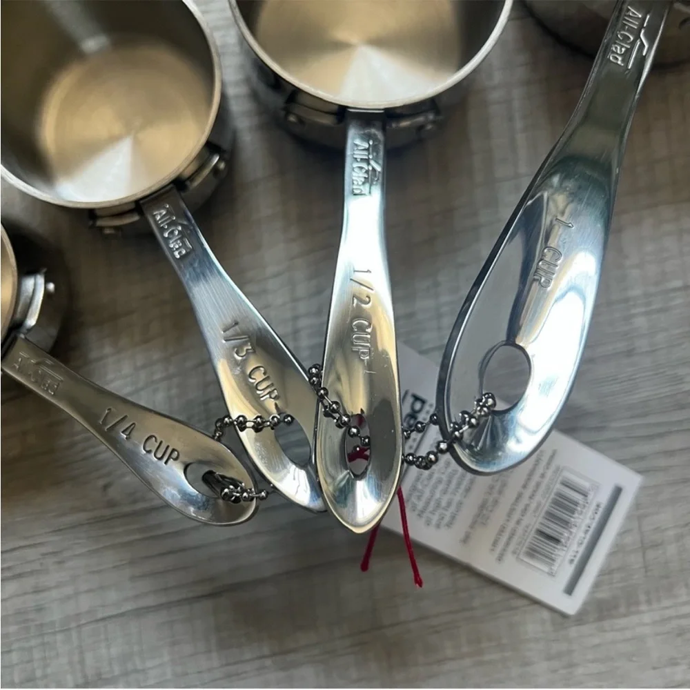 NWT ALL CLAD Stainless Steel Measuring Cup Set 4 Piece Cookware